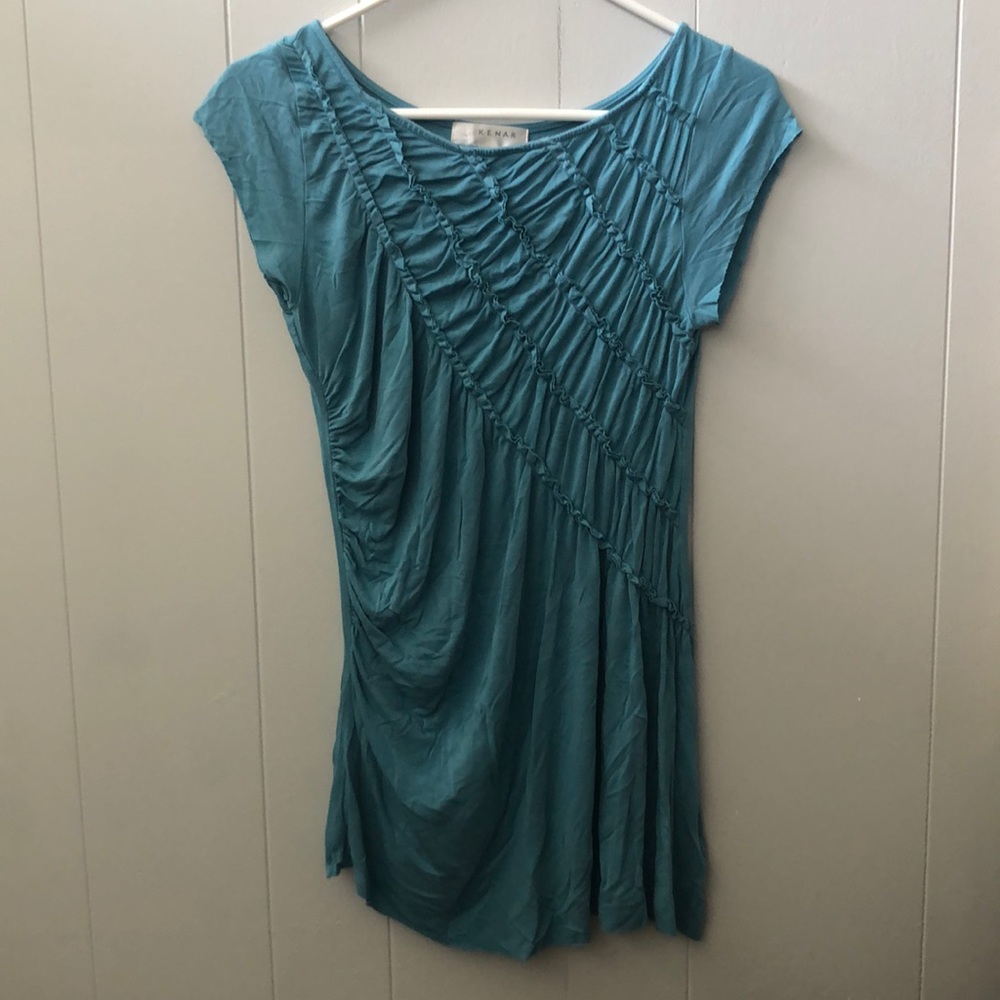 Kenar light teal asymmetrical top